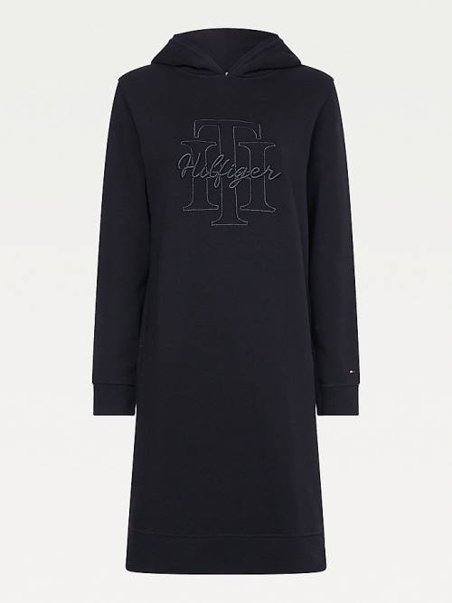 Tommy Hilfiger Monogram Embroidery Ženske Obleke Črna | TH412JHO