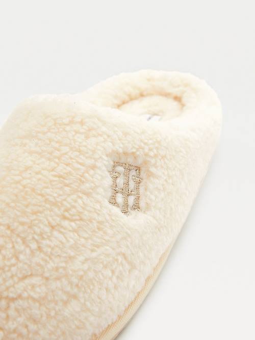 Tommy Hilfiger Monogram Fleece Home Ženske Copati Rumena | TH243KLD