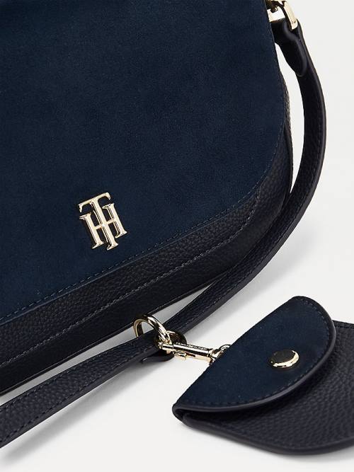 Tommy Hilfiger Monogram Plaque Crossover Ženske Torbice Modra | TH872CAV