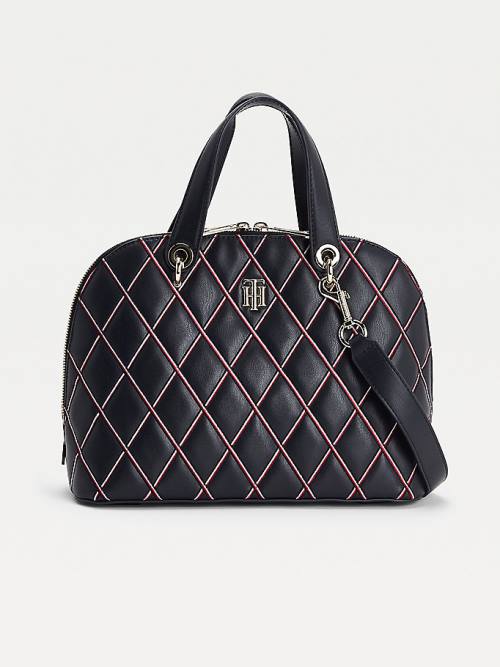 Tommy Hilfiger Monogram Quilted Crossover Ženske Torbice Modra | TH218NJD