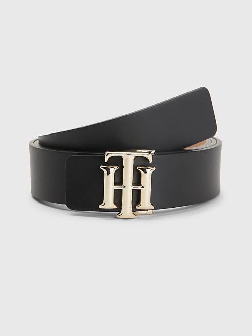 Tommy Hilfiger Monogram Reversible Leather Ženske Pas Za Hlače Črna | TH425OSI