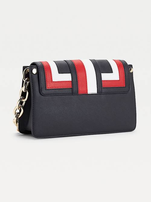 Tommy Hilfiger Monoram Lock Colour-Blocked Crossover Ženske Torbice Rdeča | TH609TDG