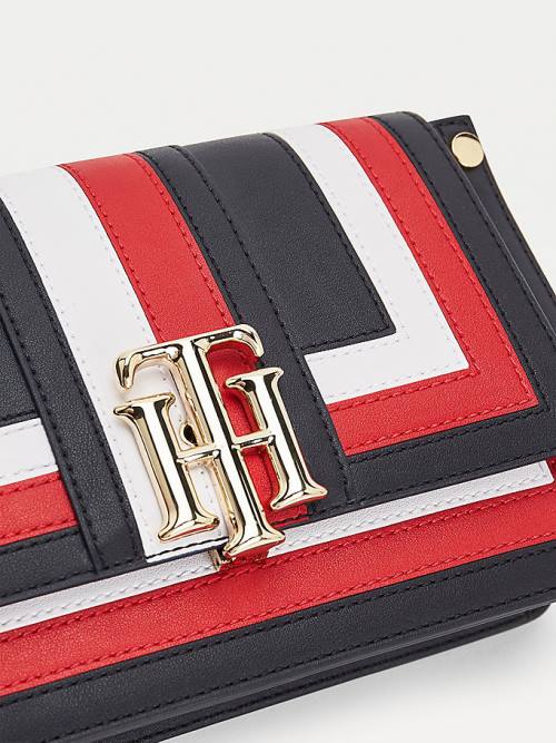 Tommy Hilfiger Monoram Lock Colour-Blocked Crossover Ženske Torbice Rdeča | TH609TDG