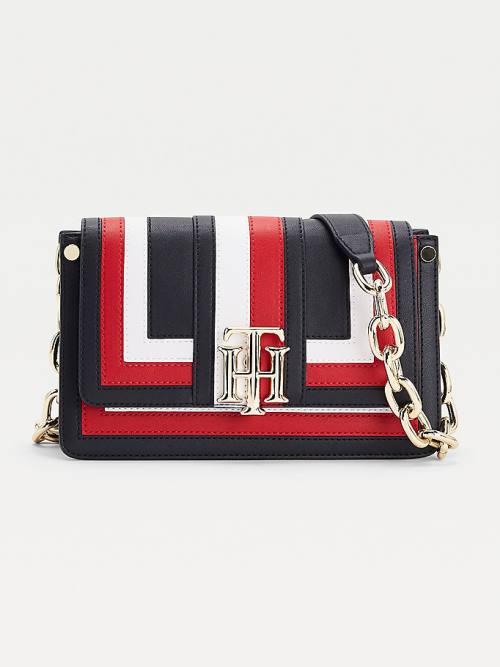 Tommy Hilfiger Monoram Lock Colour-Blocked Crossover Ženske Torbice Rdeča | TH609TDG