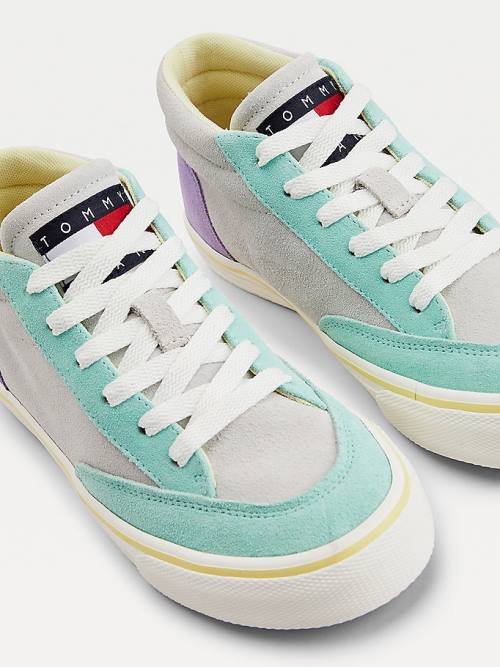 Tommy Hilfiger Multicolour Suede Skate Ženske Superge Siva | TH160MRB