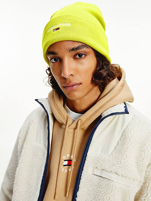 Tommy Hilfiger Neon Organic Cotton Blend Beanie Moški Kapa Zelena | TH106MOY