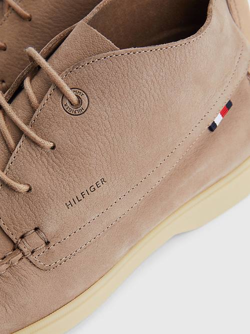 Tommy Hilfiger Nubuck Chukka Moški Casual Čevlji Kaki | TH120HTY