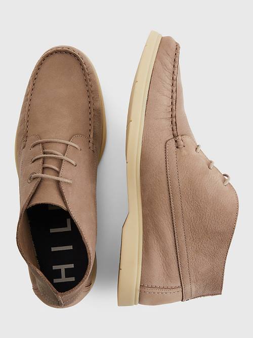 Tommy Hilfiger Nubuck Chukka Moški Casual Čevlji Kaki | TH120HTY