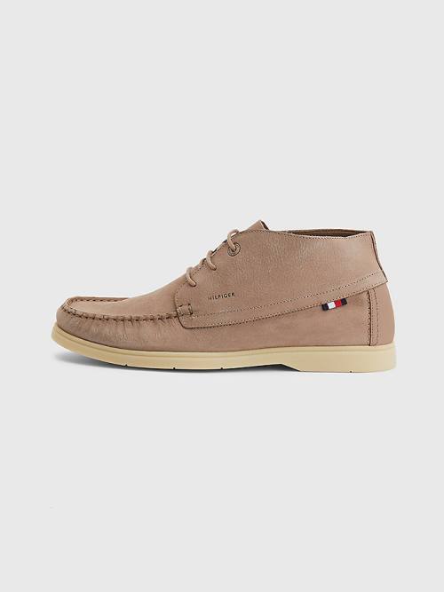 Tommy Hilfiger Nubuck Chukka Moški Casual Čevlji Kaki | TH120HTY