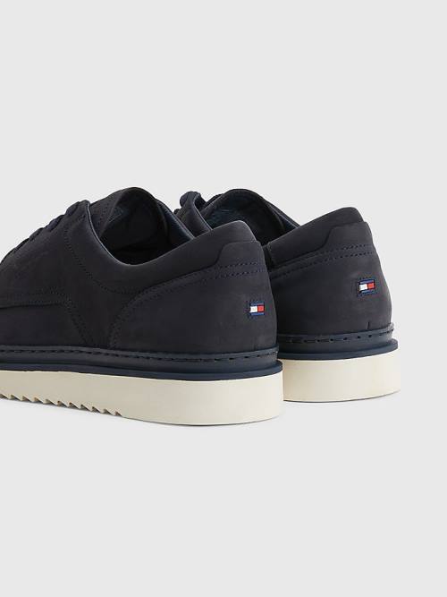 Tommy Hilfiger Nubuck Cleat Lace-Up Moški Casual Čevlji Modra | TH760ATH