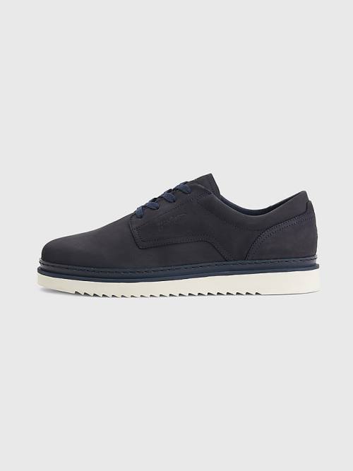 Tommy Hilfiger Nubuck Cleat Lace-Up Moški Casual Čevlji Modra | TH760ATH