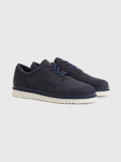 Tommy Hilfiger Nubuck Cleat Lace-Up Moški Casual Čevlji Modra | TH760ATH