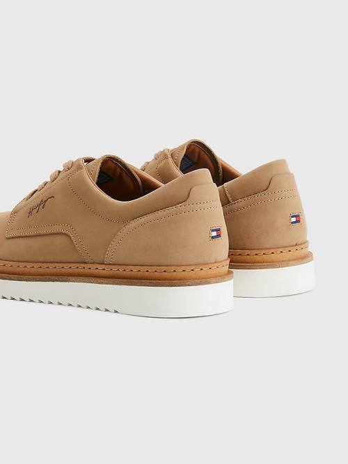 Tommy Hilfiger Nubuck Cleat Lace-Up Moški Casual Čevlji Kaki | TH901IWJ