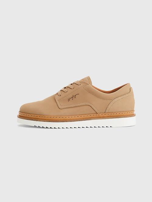 Tommy Hilfiger Nubuck Cleat Lace-Up Moški Casual Čevlji Kaki | TH901IWJ