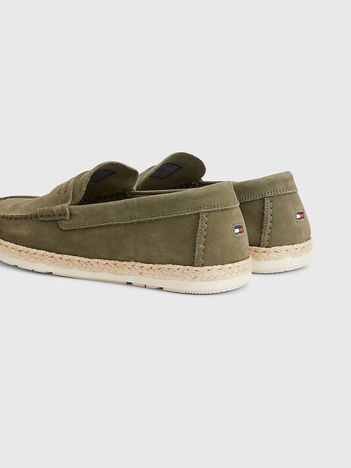 Tommy Hilfiger Nubuck Espadrille Moccasins Moški Casual Čevlji Kaki | TH271YXE