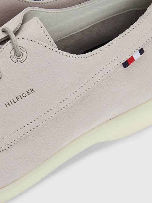 Tommy Hilfiger Nubuck Lace-Up Moški Casual Čevlji Siva | TH475DMJ