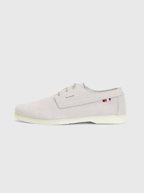 Tommy Hilfiger Nubuck Lace-Up Moški Casual Čevlji Siva | TH475DMJ