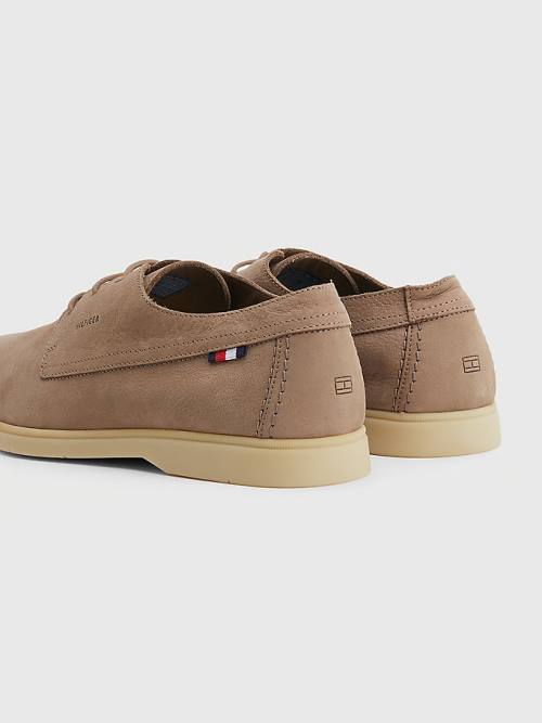 Tommy Hilfiger Nubuck Lace-Up Moški Casual Čevlji Kaki | TH943CUP