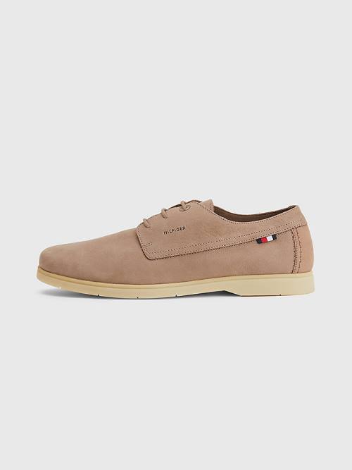 Tommy Hilfiger Nubuck Lace-Up Moški Casual Čevlji Kaki | TH943CUP