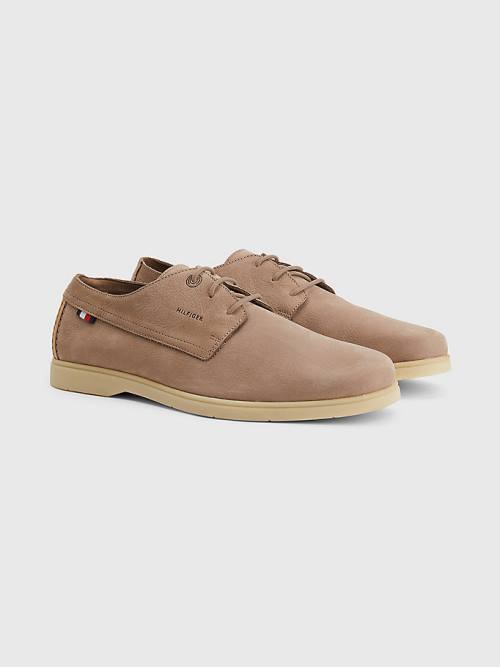 Tommy Hilfiger Nubuck Lace-Up Moški Casual Čevlji Kaki | TH943CUP