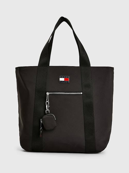 Tommy Hilfiger Nylon Tote Ženske Torbice Črna | TH431BZS