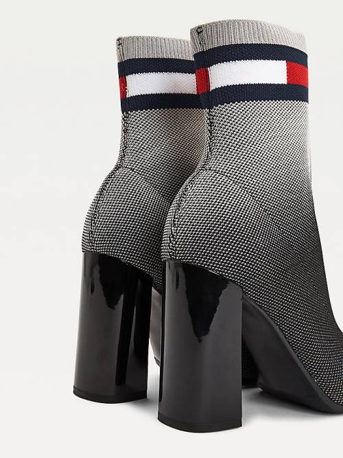 Tommy Hilfiger Ombre Knit High Heel Ženske Škornji Črna | TH380RBT