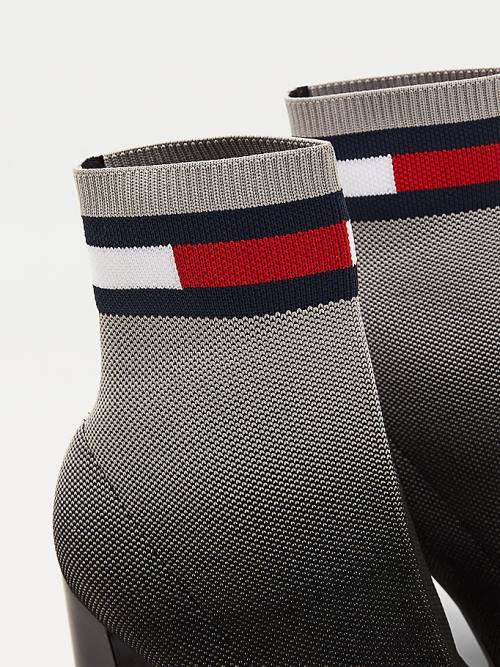 Tommy Hilfiger Ombre Knit High Heel Ženske Škornji Črna | TH380RBT