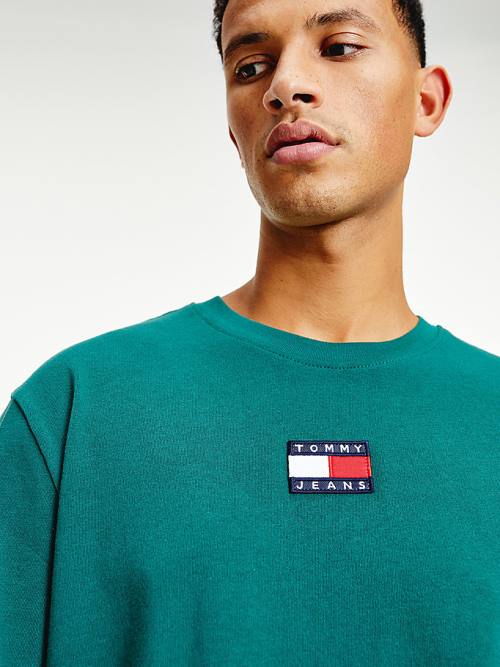 Tommy Hilfiger Organic Cotton Badge Moški Majice Zelena | TH712DJR