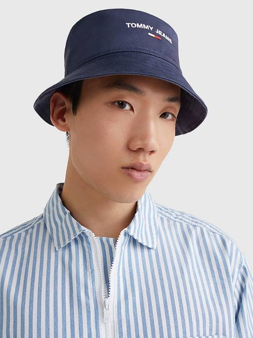 Tommy Hilfiger Organic Cotton Bucket Moški Kapa Modra | TH145PLS