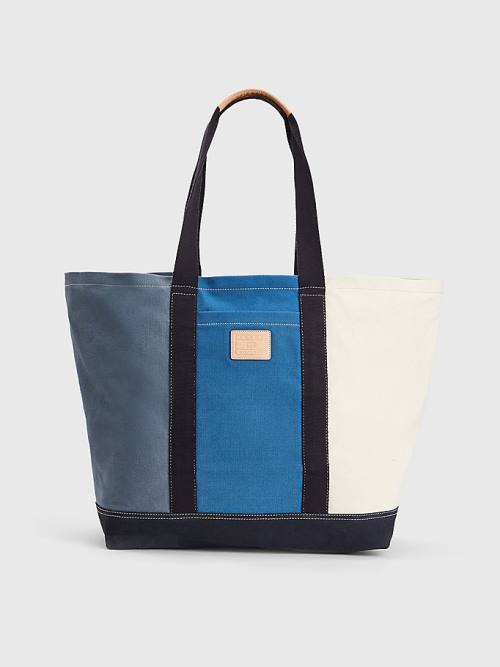 Tommy Hilfiger Organic Cotton Canvas Tote Moški Torbice Modra | TH798ONC