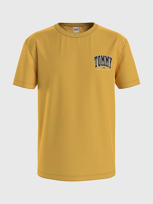 Tommy Hilfiger Organic Cotton College Graphic Moški Majice Rumena | TH785TOK