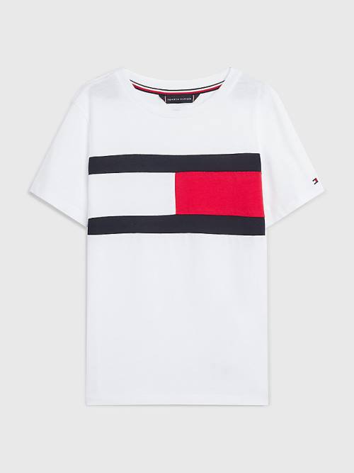 Tommy Hilfiger Organic Cotton Colour-Blocked Fantje Kopalke Bela | TH748RGJ