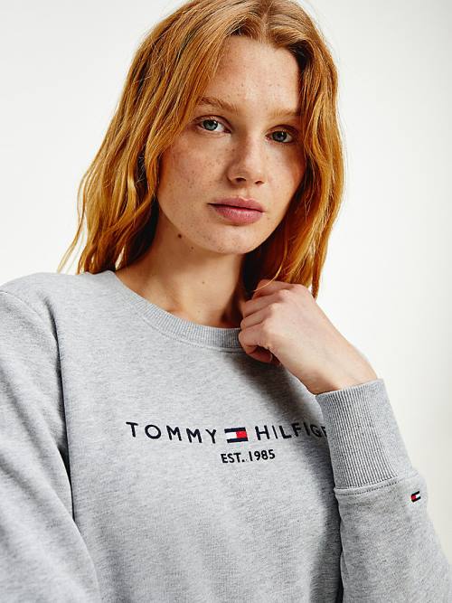 Tommy Hilfiger Organic Cotton Crew Neck Ženske Pulover Siva | TH146UHG