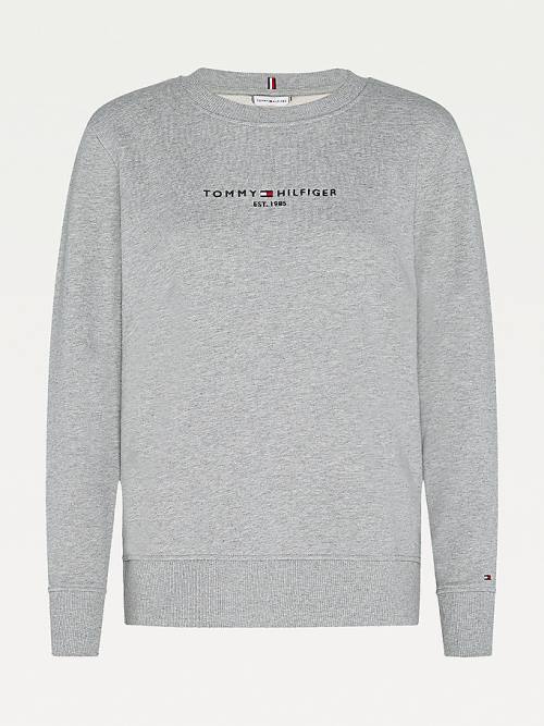 Tommy Hilfiger Organic Cotton Crew Neck Ženske Pulover Siva | TH146UHG