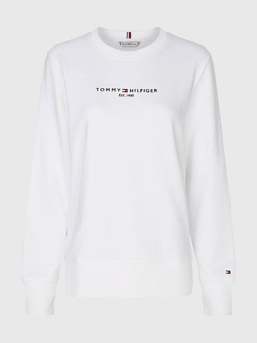 Tommy Hilfiger Organic Cotton Crew Neck Ženske Pulover Bela | TH952PUE