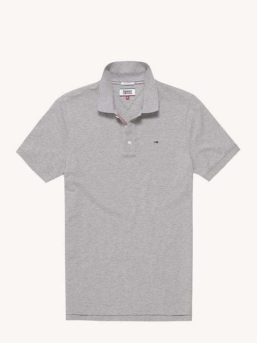 Tommy Hilfiger Organic Cotton Fine Pique Slim Moški Polo Majica Siva | TH354KVH