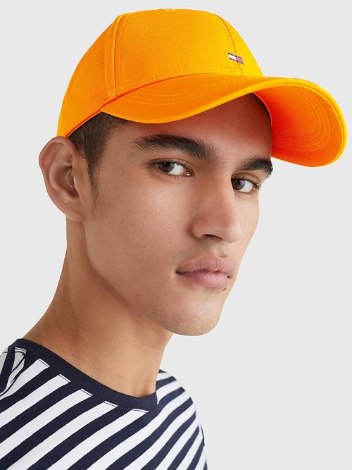 Tommy Hilfiger Organic Cotton Flag Embroidery Cap Moški Kapa Oranžna | TH049WZX