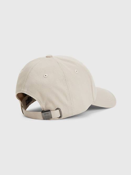 Tommy Hilfiger Organic Cotton Flag Embroidery Cap Moški Kapa Bež | TH073WRU