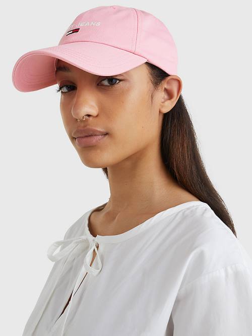 Tommy Hilfiger Organic Cotton Logo Embroidery Cap Ženske Kapa Roza | TH532APK