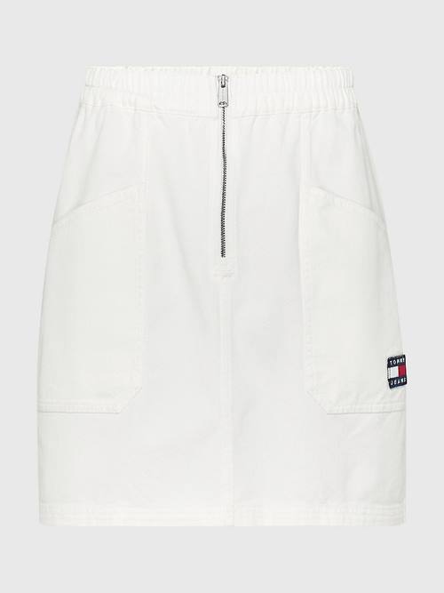 Tommy Hilfiger Organic Cotton Mini Ženske Krilo Bela | TH162LSN