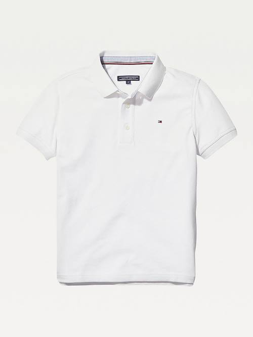 Tommy Hilfiger Organic Cotton Polo Shirt Fantje Majice Bela | TH327HCQ