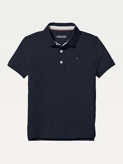 Tommy Hilfiger Organic Cotton Polo Shirt Fantje Majice Modra | TH706EJT