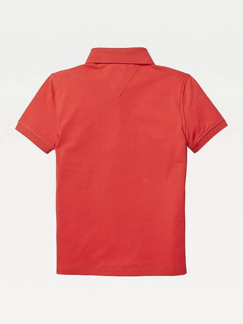 Tommy Hilfiger Organic Cotton Polo Shirt Fantje Majice Rdeča | TH892OWY