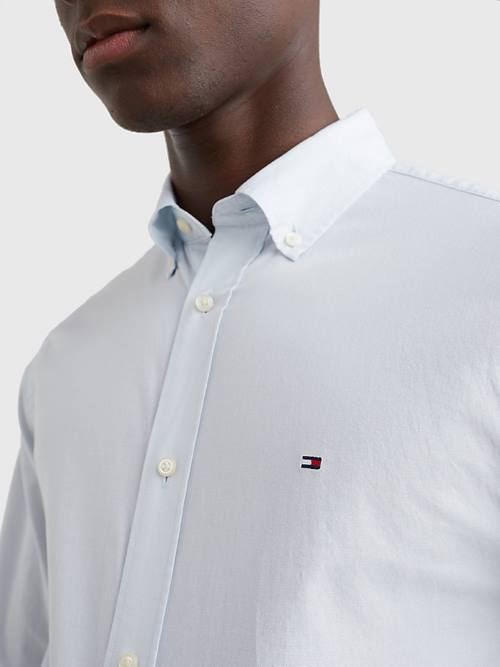 Tommy Hilfiger Organic Cotton Poplin Regular Fit Moški Srajce Modra | TH490MLO