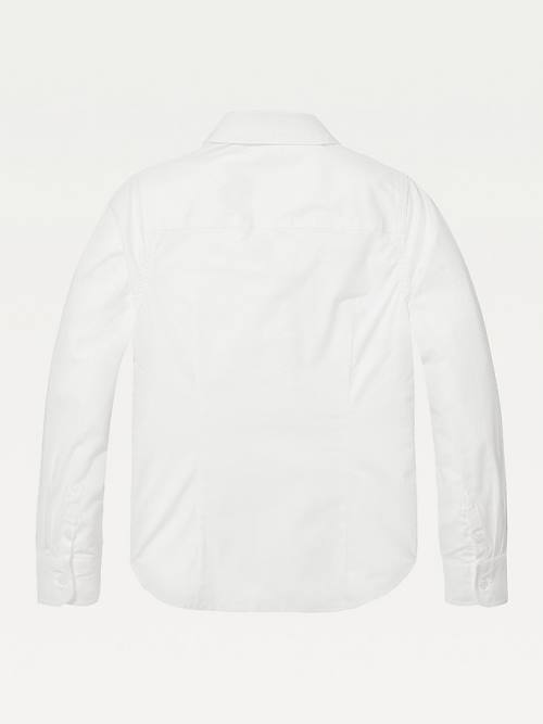 Tommy Hilfiger Organic Cotton Poplin Shirt Dekleta Majice Bela | TH861GQJ