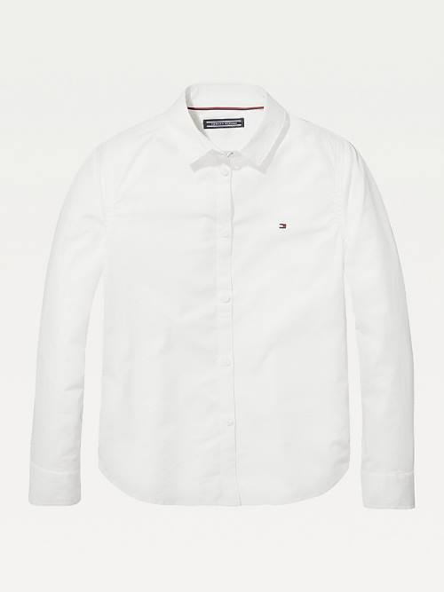 Tommy Hilfiger Organic Cotton Poplin Shirt Dekleta Majice Bela | TH861GQJ