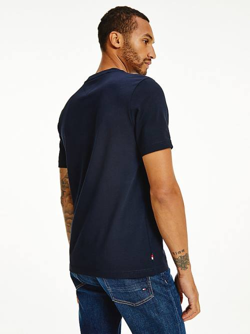 Tommy Hilfiger Organic Cotton Relaxed Fit Moški Majice Modra | TH483QSX