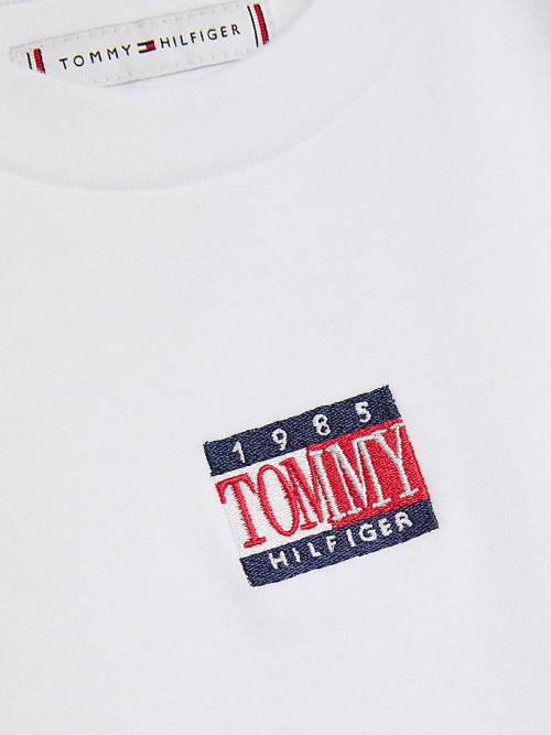 Tommy Hilfiger Organic Cotton Ribbed Crop Dekleta Majice Bela | TH741WPQ