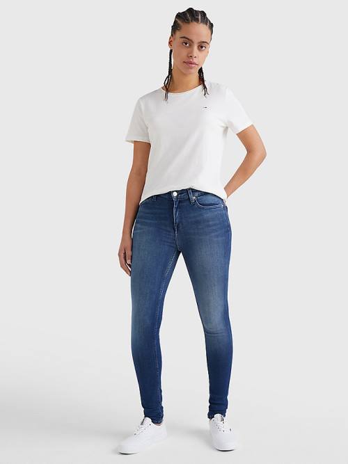 Tommy Hilfiger Organic Cotton Slim Fit Ženske Majice Bela | TH450XCK