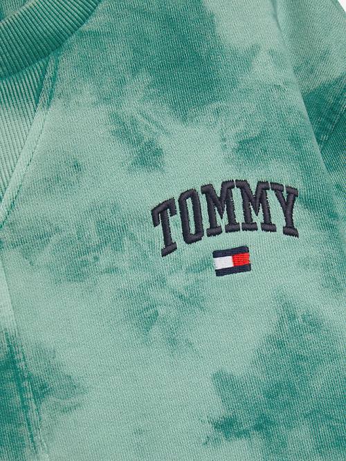 Tommy Hilfiger Organic Cotton Tie-Die Varsity Fantje Pulover Zelena | TH976NKO